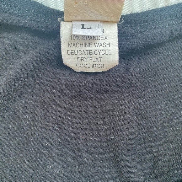 Jku Designs Women Juniors Tee Top Short Cup Sleeve Black Sz L Scoop Neck - Picture 5 of 6